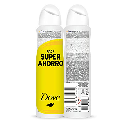 Dove Invisible Dry Desodorante Antitranspirante en Aerosol Antimanchas en 100 Colores sin Alcohol, 2x200 ml - Imagen 3