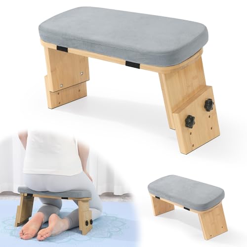 BALAPET Adjustable Height Meditation Bench, Portable Folding Meditation Chair with