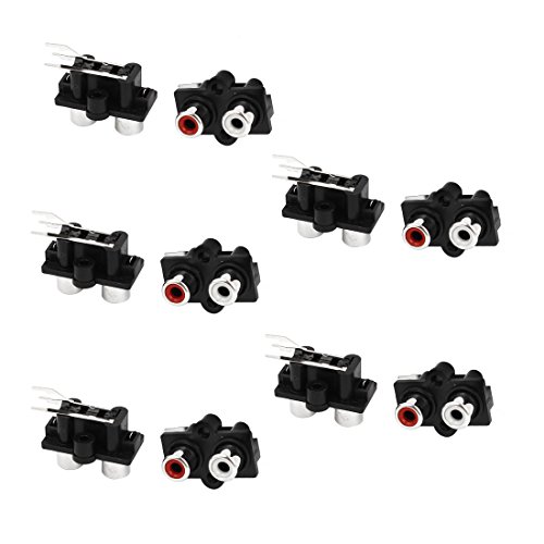 uxcell Conectores RCA Socket 2 Hembras 10 Pzs miniatura 1