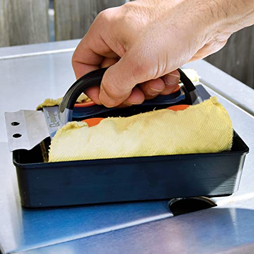 Q-Swiper Steam Clean Bbq Grill Cleaner Set - 1 Grill Brush With Scraper, 2 Heat Resistant Kevlar® Cloths, 1 Tray | Bristle Free | Safe Way To Steam Away Grill Grease & Grime #TOP3