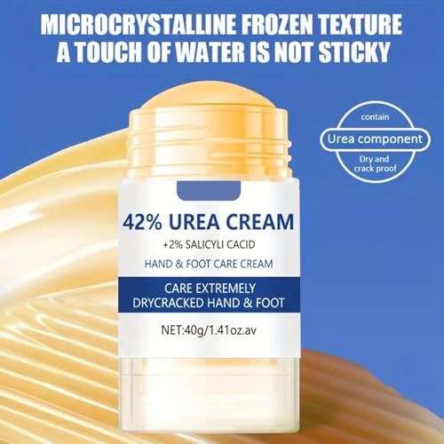 Grospe 42% Urea plus 2% Salicylic Acid Foot Cream, Foot Balm for Dry Cracked Feet Knees Elbows Hands Hydrate & Nourish Foot Care for Softens Skin Exfoliates Dead Skin Smoothing Skin Women and Men 1.41oz