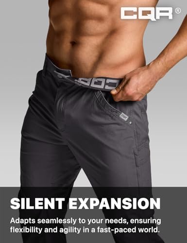 CQR Men's Vent Stretch Pants, Quick Dry Lightweight Casual Cargo Pants, Water Resistant Straight-Fit Utility Work Pants4