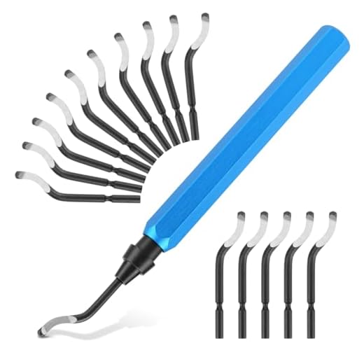 Deburring Tool Set with 15 High Speed Steel Swivel Blades, Deburring Tool Ideal for Metal, Resin, Copper, Plastic, PVC Pipes, 3D Printing Burr Removal Reamer Tool