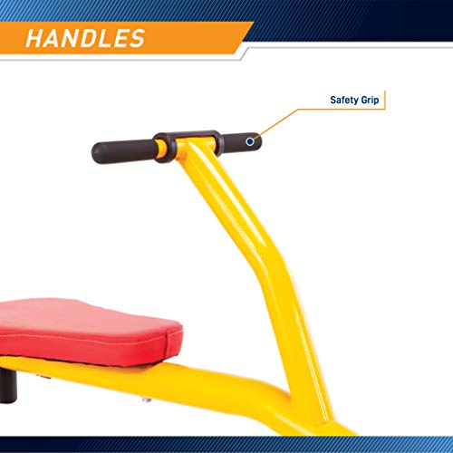 Image of Gym Dandy Kids Pendulum Teeter Totter Seesaw, Outdoor Backyard Playground Ride On Toy with Padded Grip Handles & 2 Seats, Powder Coated Steel Frame TT-320