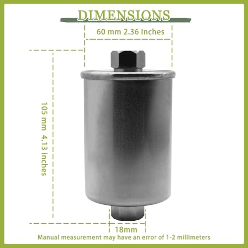 JA&MIU Gasoline Fuel Filter Compatible with GM 1982-2013 Truck/Passenger Car Fuel Injected Gasoline Engines,Compatible with Chevrolet, High Performance Fuel Filter, PF-1000
