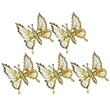 CHICAMPERA 5個 蝶の繊細なデザイン メタルバレッタ 女性用ヘアアクセサリー 髪をしっかり固定 多様な髪型対応 プレゼントにも