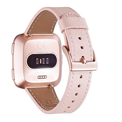Changer votre bracelet Fitbit Versa | Cuir rose élégant et boucle robuste