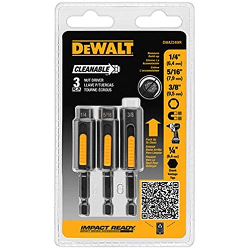 DEWALT Nut Driver Set, Impact Ready, Cleanable, 3-Piece (DWA2240IR)