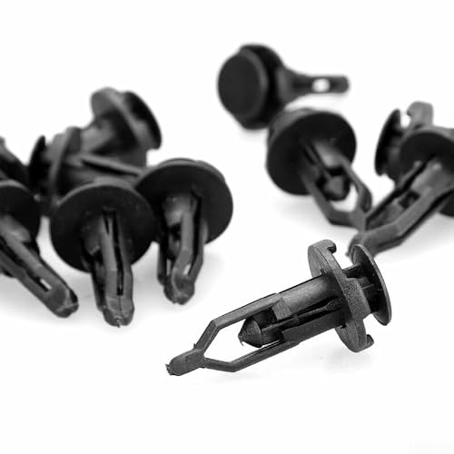 Image of 100pcs Bumper Retainer Clips 9mm for Toyota/Lexus/Scion, Black Push Type Plastic Trim Panel Fasteners for Side Skirts & Body Moulding Fixings