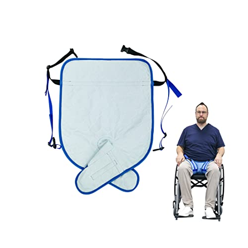 Ehucon Wheelchair Seat Belt Highly Absorbent Incontinence Pad,a Pelvic Holder for Fall Prevention of Elderly Waterproof Seat Protector with Adjustable Straps (43cm x 65cm)