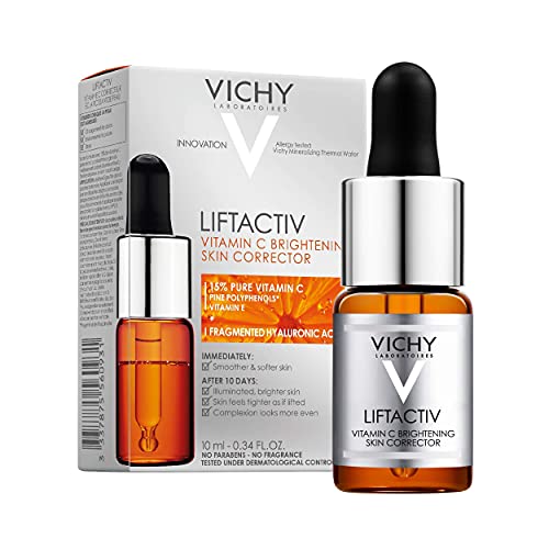 Vichy LiftActiv Vitamin C Serum and Brightening Skin Corrector, Anti Aging Serum for Face with 15% Pure Vitamin C, Hyaluronic Acid and Vitamin E, for Brighter, Firmer Skin