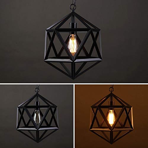 Plafonnier suspension industrielle noire cage perforée E27 pour un éclairage ciblé