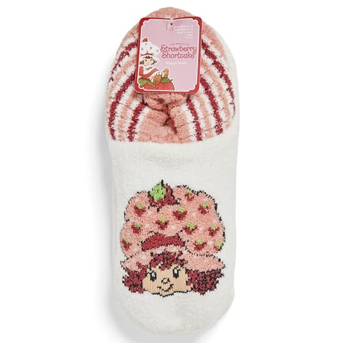 Strawberry Shortcake Women's Single Flexible Knit Slipper Socks, Beige Sherbet, 9-112
