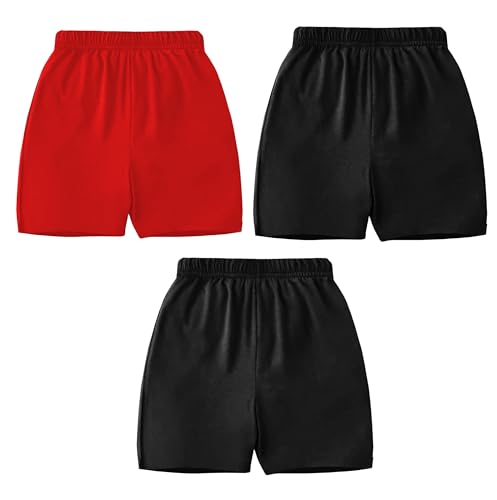 Image of TARSIER Kids Cotton Shorts for Boys & Girls, Multicolour, Combo Pack