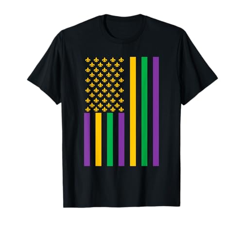 Bandera Americana Mardi Gras Camiseta Mardi Gras Crawfish Outfit Camiseta