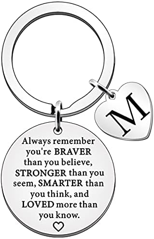 SDOFY Letter Keyrings Inspirational Gifts for Women Initial Alphabet Keychain Key Ring Personalised Gifts for Girls Boys Birthday Christmas Gift (A)