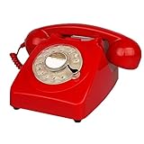  Telefono antico d\'Epoca Telefono d\'abitazione di Moda Vecchio Rotary (Color : Red)