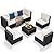 YITAHOME 7 Pieces Patio Furniture Set, Outdoor Sectional Sofa PE Rattan Wicker Conversation Set Outside Couch with Table and Cushions for Porch Lawn Garden Backyard(Beige+Black)