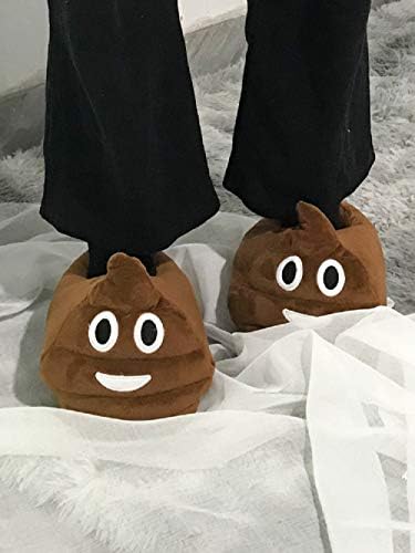 Yuchen Poop Emoji Gift Slippers for Men and Women Plush Slippers Super Soft Winter Slippers
