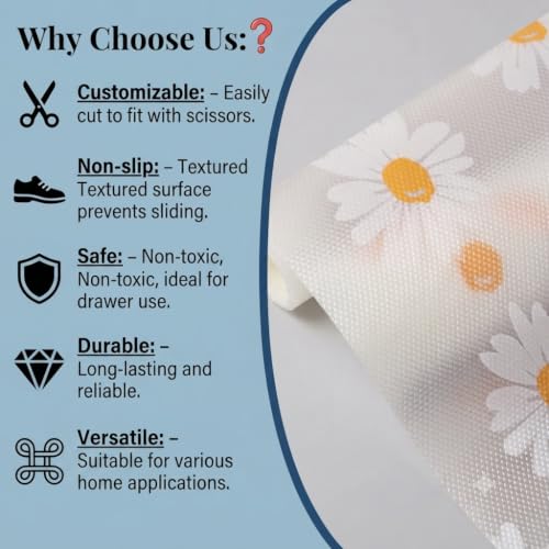 Image of Dribble EVA Shelf Liner Mat 45x500cm Roll, Non Slip Drawer & Cabinet Liner for Kitchen, Waterproof Oilproof Washable Fridge Mat, Anti Skid Cupboard Wardrobe Multipurpose Mat Sunny Meadow