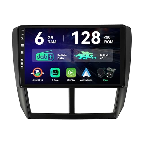 [6G+128G | Intégré Dab+ 4G] - MSD Autoradio pour Subaru Forester/Impreza (2007-2012) | Android 15 GPS Radio | Carplay Android Auto Volant Dual Band WiFi DSP...