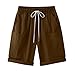 Cotton Linen Shorts for Women Fashion Solid Color Knee Length Pants Drawstring Pant with Pockets 2026 Holiday Outfits