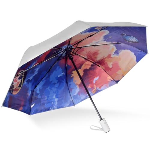 CUBY - CUBY Parapluie de voyage compact pliable avec protection UV, ouverture et fermeture automatique pour coupe-vent, pluie et 99,9% de protection UV avec revêtement argenté anti-UV - -4%