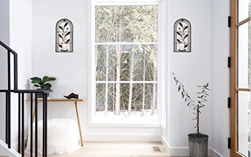 Remenna Metal Wall Candle Sconce Holder Set Of 2 Hanging Wall Mounted Candle Sconces Holder, Wall Sconces Decor For Bedroom Dining Room Living Room, Bronze #TOP6