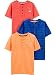 Simple Joys by Carter's Baby Boys' Toddler 3-Pack Short Sleeve Henley, Orange, Blue, Red, 3T