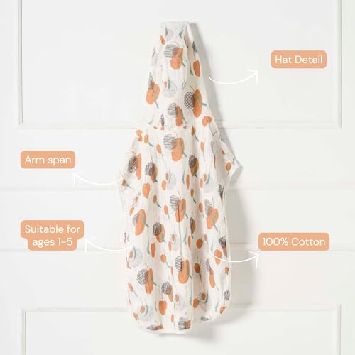 Image of 100% Cotton Muslin Baby Bath Poncho - Soft & Absorbent Hooded Towel for Infants & Toddlers, Lightweight and Breathable, Baby Shower (Bohemian)