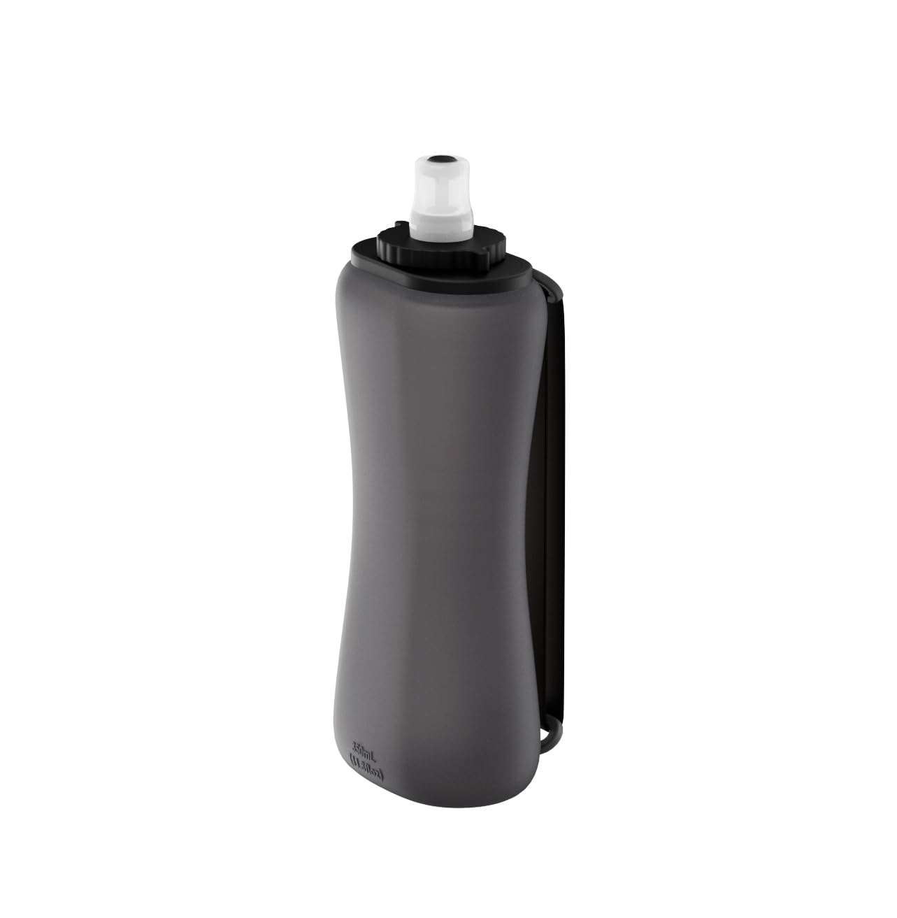 Surcanseek Black 350Ml Portable Foldable Water Bottle - Bite Valve, Leakproof, Lightweight Collapsible For Running, Cycling, Hiking & Travel