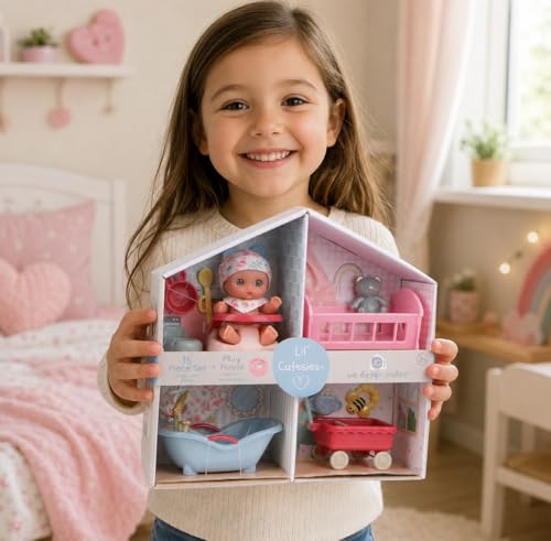 Muñeca Lil' Cutesies en set casa con muebles 16 pzas miniatura 5