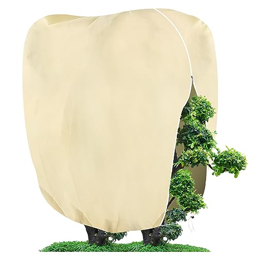 Verdenu 360x250cm Housses de Protection pour Plantes, 90 g/㎡ Sac de Protection pour Plantes avec Fermeture éclair et Cordon de Serrage Protection Contre Le Gel Contre Les la Neige (360 * 250cm)