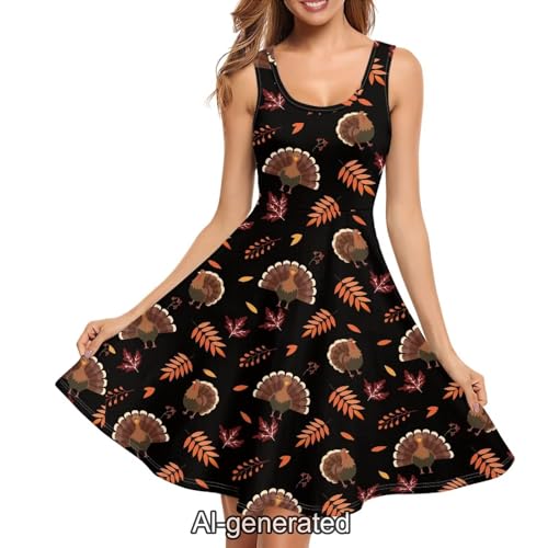 Image of Dreaweet Casual Sleeveless Dresses for Women Girls, Round Neck Tank Dresses with Pockets Summer Sundress Size XS-4XL