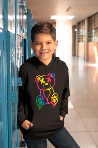 Sweat à capuche ours fluorescent enfant visible pour sécuriser les sorties - 2