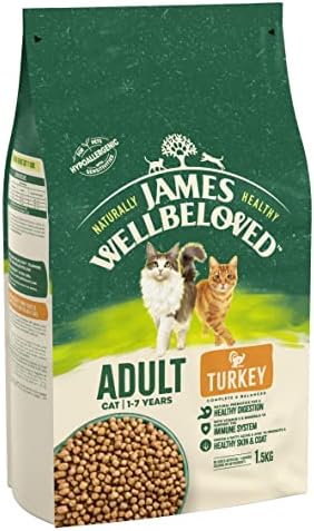 James Wellbeloved Adult Grain-Free Turkey 1.5 kg Bag, Hypoallergenic Dry Cat Food