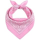 AURAE Pink Bandana – 100% Cotton & Natural Fibers – Pink Bandana Scarf with No Polyester – Premium Quality – Soft, Durable & Machine Washable – For Men & Women – Unisex & Kids