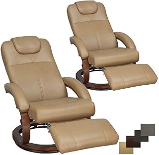 RecPro Charles 28" RV Euro Chair Recliner Modern Design RV Furniture (2, Toffee)