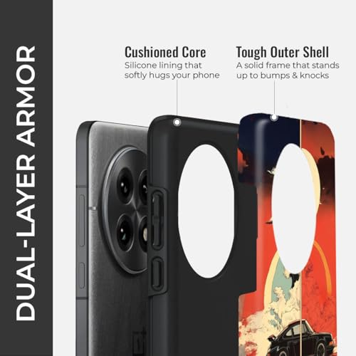Image of MILLION CASES Back Cover Case for OnePlus 12 Scratch Resistant Anti-Slip Polycarbonate Shockproof Protective Durable Drive Addiction Crystal Case for Men & Boys