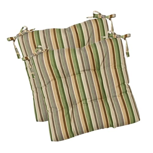 RSH DECOR Sunbrella Tufted Chair Cushions Set of 2 | 18.5" x 16" | All-Weather Square Cushions for Patio Furniture | American Made | Crafted with Sunbrella Performance Fabric (Samuel Meadows)