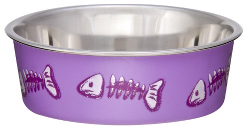 Loving Pets Fish Bella Bowl for Cat, X-Small, 1/2-Pint, Lilac, 7751