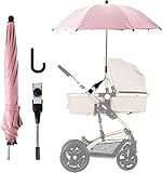 Diseño estable: fijación de pinza de clic fácil, la sombrilla se fija fácil y rápidamente a tu cochecito, cochecito o jogger y se puede ajustar individualmente gracias al elemento de flexión integrado.