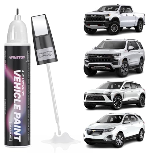 FINETOY GAZ/WA8624 Summit White Touch Up Paint for Chevrolet Car Scratch Repair Paint Kit with 2 in 1 Brush and Pen Nip Exact-Match & Quick Drying Design for Chips and Nicks