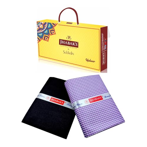 Image of JHABAK'S Unstitched Premium Polyester Checkered Shirt & Trouser Fabric - 2.25 m Shirt Cloth - 1.20 m Pant Piece (Pack of 10)