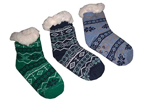 Kit 03 Meias Térmicas Infantil Menino Antiderrapante Forrada Lã Quentinha