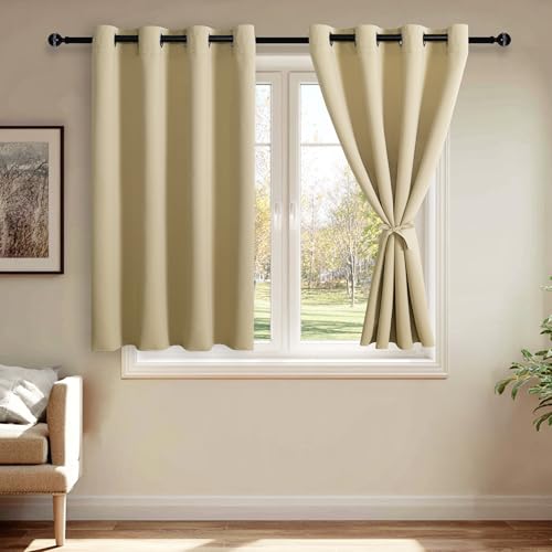 JIUZHEN Blackout Curtains for Bedroom Living Room 52 x 54 Inches Long