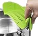 WeTest Heat Resistant Silicone Pot Strainer, Clip on Pots Pans, Pan Strainer for all Pots and Bowls - Green