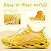 EGMPDA Boys & Girls Kids Shoes Walking Sneakers Slip On Tennis Athletic Running Non Slip Cushioned Spiral Sole Fashions Lightweight Breathable Casual for Big Kid Yellow Size 3