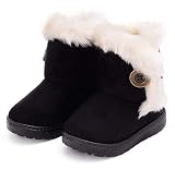 botas esqui 28  Amitafo Botas de Nieve para Niños Invierno Felpa Botines Calentar Botas de Nieve Bebés Antideslizantes Zapatos Botas Negro 28 EU = Etiqueta 29