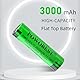 3000mAh Wiederaufladbarer NiMH Akku,POWO18B 3.7V Flat Top Batterie Mit Batterieschutzbox,NO:1818-666-888B Batterie,für Kamera,kleinen Lüfter,LED Stirnlampe,Produktpatentnummer:015037694-0001(4 Pack)